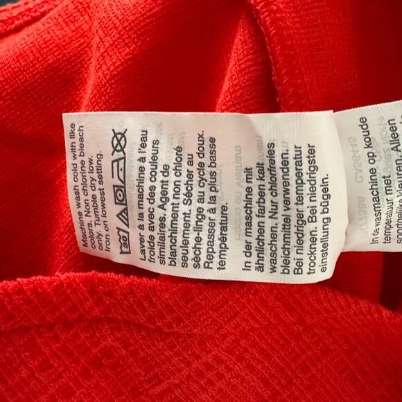 J. Crew Textured Faux Wrap Mini Dress Red Size Medium Tie Classic Office V Neck - Picture 9 of 11